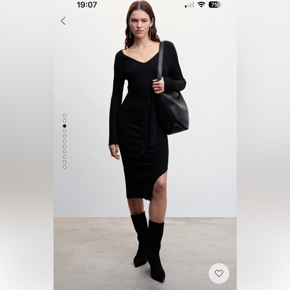 NWT MANGO BLACK DRESS WITH BELT SIZE 6 - Picture 3 of 11